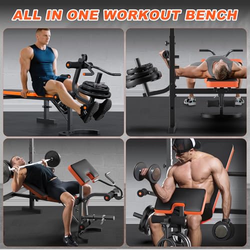 Fostoy Adjustable Weight Bench with Leg Extension and Preacher Curl V924693