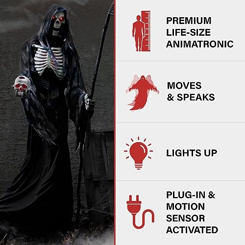 Haunted Hill Farm Motion-Activated 7.5-Ft. Smoldering Ghoul Animatronic Halloween Decoration N1475