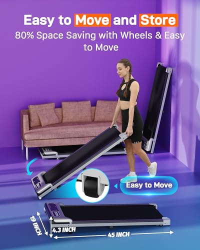 Under Desk Treadmill 2.5 HP Portable Walking Pad with Remote Control, Silver T6880