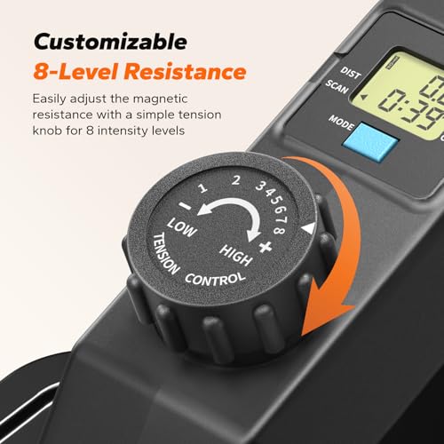 MERACH Under Desk Elliptical Machine Seated Pedal Exerciser for Seniors, 8 Resistance Levels N161530