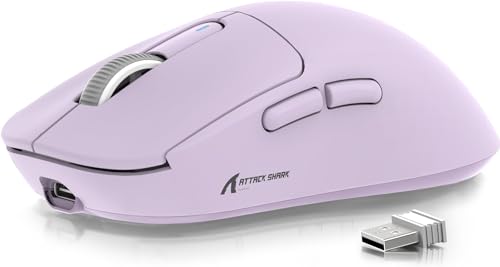 ATTACK SHARK X3 Wireless Gaming Mouse, 49g Ergonomic, PAW3395 26K DPI, White C238377