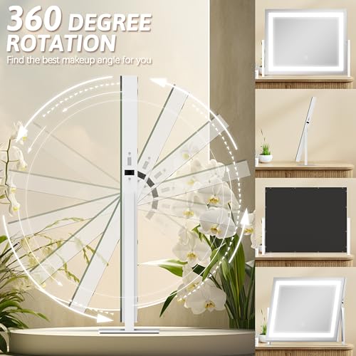 Vanity Mirror with Lights, 12.6"×15" LED Makeup Mirror, Touch Control Dimmable D52089
