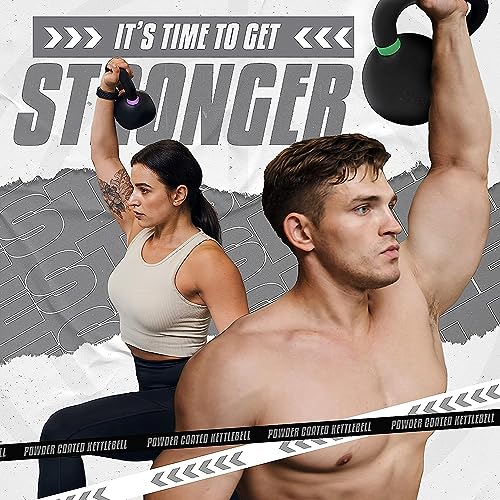 Yes4All Powder Coated Cast Iron Kettlebell Weight Set for Home Gym N15817