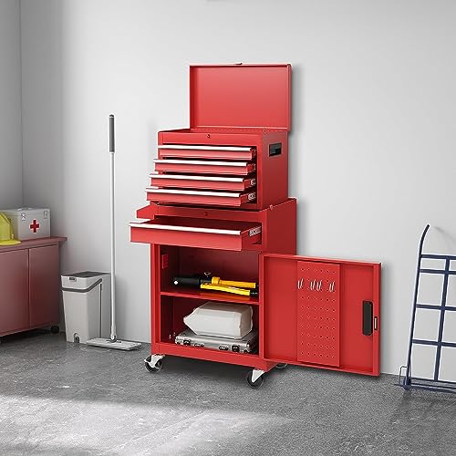 Goplus 5-Drawer Rolling Tool Chest with Lockable Wheels, Gray Z601390