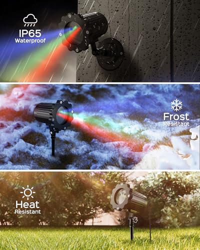 JACKYLED Halloween Christmas Projector Light, Outdoor 2-in-1 with Remote, IP65 Waterproof E20896