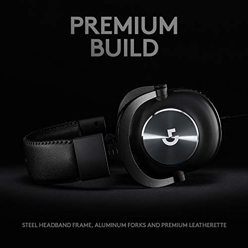Logitech G Pro X Wired Gaming Headset with Detachable Mic, 50 mm Drivers, Black S8199