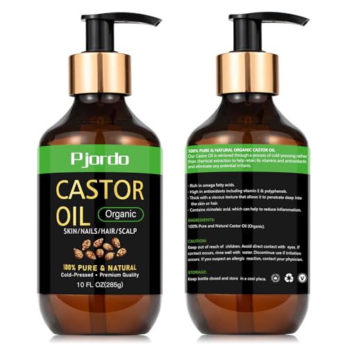 Organic Cold Pressed Castor Oil, 100% Pure, Hexane Free, 20 fl oz V385609