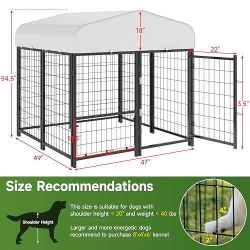 SINO LUBAN Outdoor Dog Kennel with Doggy Door, Heavy Duty Large Dog Pen E5768