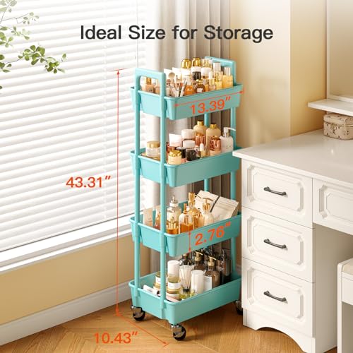 Pipishell 3 Tier Rolling Cart Organizer with Lockable Wheels, White K43271