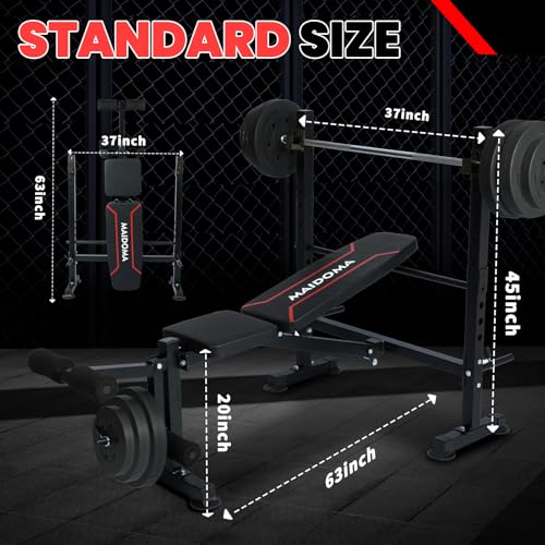 1500LBS 8-in-1 Olympic Weight Bench with Leg Extension & Preacher Curl A945