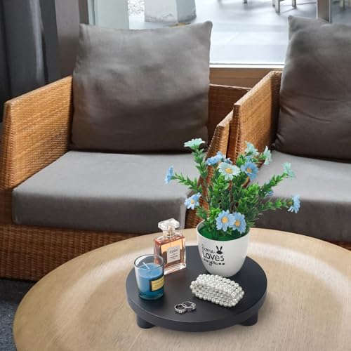 Wood Riser 2 Pack Round Wooden Pedestal Stand for Display G714
