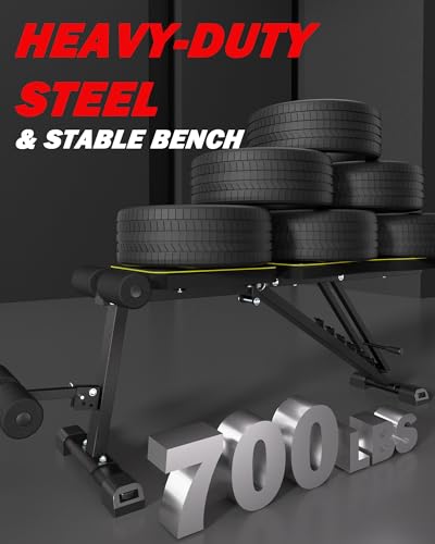 Adjustable Weight Bench for Home Gym, Foldable, 700LBS Capacity B1078