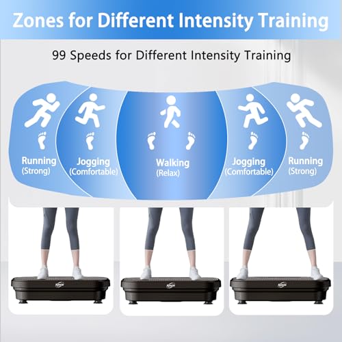 Vibration Plate Exercise Machine for Full Body Workout with Resistance Bands O9405