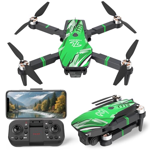 TT19 Drone with 1080P Camera for Adults, Foldable Quadcopter, Green E552