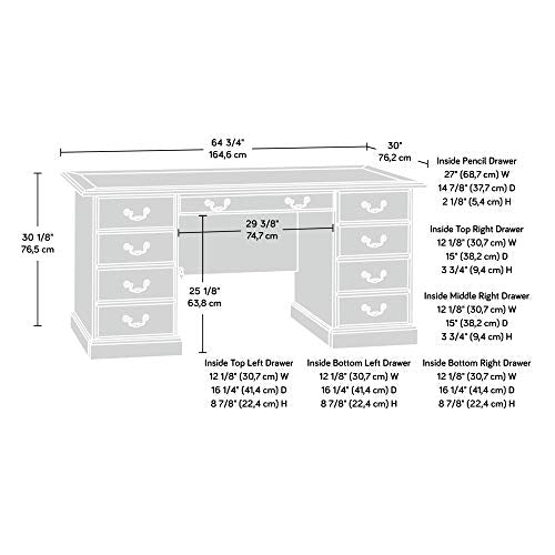 Sauder Heritage Hill Executive Desk, Classic Cherry H2218