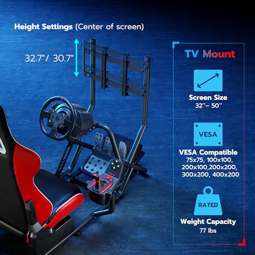 ARES WING Racing Simulator Cockpit with Monitor Mount and Seat P60837
