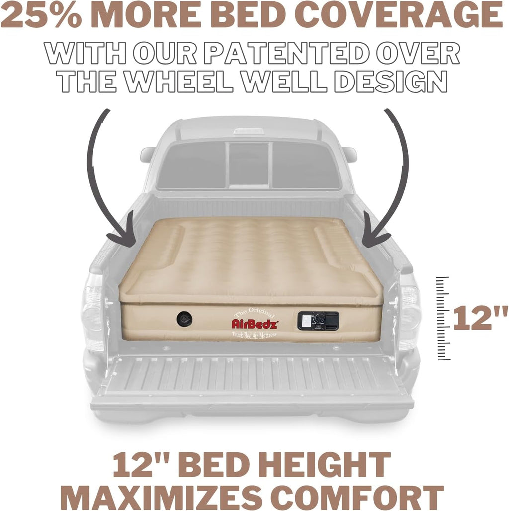 Pittman Truck Bed Air Mattress 8ft Full Size for Pickup Truck Camping - TAN W3735