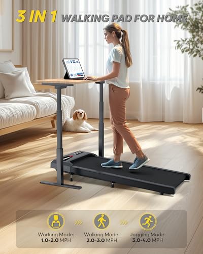 Walking Pad Treadmill with Incline, 300lb Capacity, Under Desk for Home Office J515