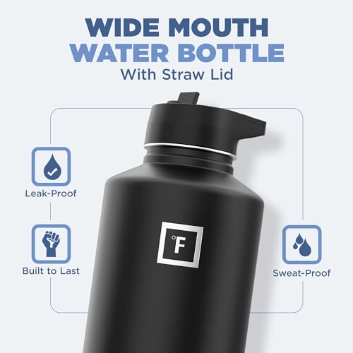 IRON °FLASK Stainless Steel Insulated Water Bottle with 3 Lids, 40 oz U19688