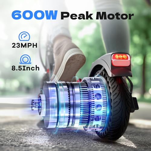 SISIGAD Electric Scooter for Adults, 10" Tires, 600W Motor, 22 MPH, 30 Miles Range, Foldable O1563