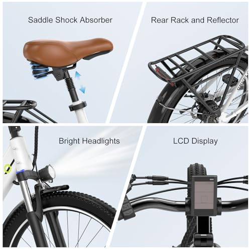 1000 Peak Electric Bike for Adults, 80 Miles Removable Battery, 26" 7-Speed D960