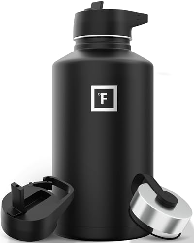 IRON °FLASK Stainless Steel Insulated Water Bottle with 3 Lids, 40 oz U19688
