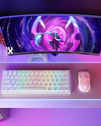 SM600 White Wireless Gaming Mouse, 8000 DPI Tri-Modes RGB E7535
