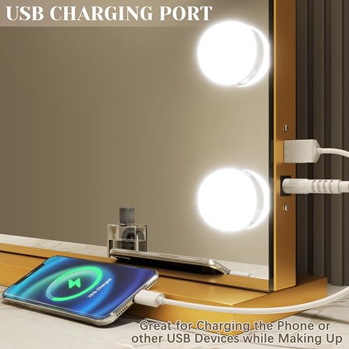 Vanity Mirror with Lights, 12.6"×15" LED Makeup Mirror, Touch Control Dimmable D52089