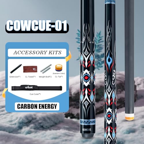 CRICAL Carbon Fiber Pool Cue Stick 58" with 12.5mm Tip J317692