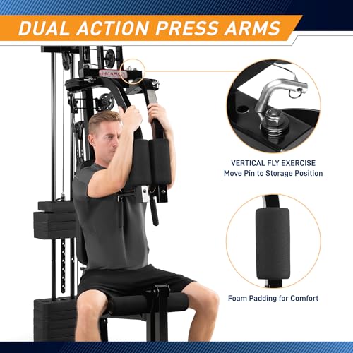 Marcy Multifunctional Workout Station Home Gym with 200lbs Weight Stack N979142