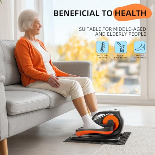 Under Desk Elliptical Machine, Electric Leg Exerciser with Remote, 12 Auto Modes S47192
