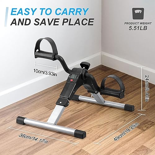 Uten Folding Pedal Exerciser, Under Desk Bike with LCD Monitor C98402