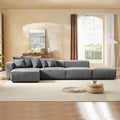 122.8" Curved Sofa Couch for Living Room, Cream Sofa Modern Curved Couch Boucle Modular Sectional Sofa Set 4 Seat Upholstered Couch for Bedroom Apartment Left Hand Facing Beige