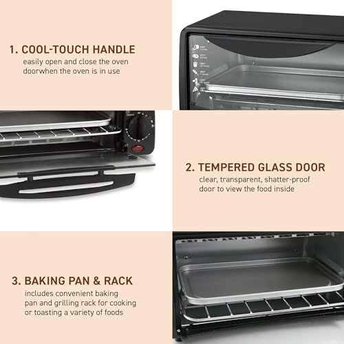 Elite Gourmet ETO236 Compact 2 Slice Toaster Oven, Black C32483