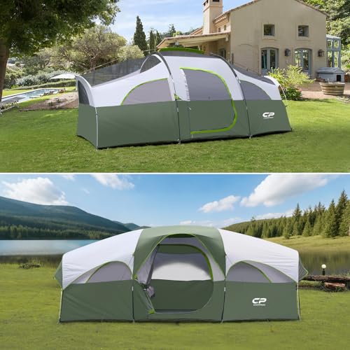 CAMPROS CP Tent 8 Person Weather Resistant Family Camping Tent with Carry Bag Z5924