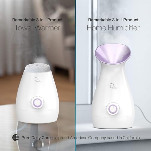 Pure Daily Care NanoSteamer Large 3-in-1 Nano Ionic Facial Steamer with Temp Control, Teal B192