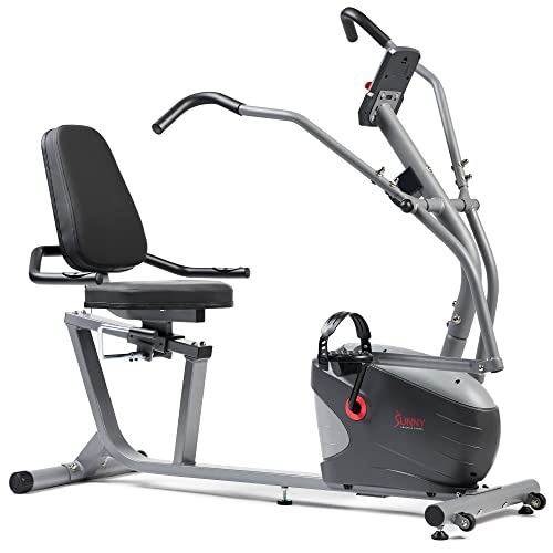Sunny Health & Fitness Smart Recumbent Bike with Arm/Leg Exercisers Y339411