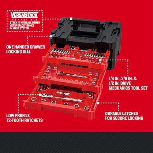 Craftsman 262-Piece Mechanic Tool Set with 3-Drawer VERSASTACK Tool Box, SAE/Metric W740