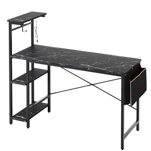 Bestier Gaming Desk with LED Lights, 51.3 Inch Computer Desk Q970
