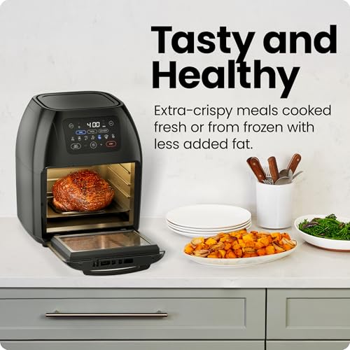 CHEFMAN Multifunctional Digital Air Fryer Rotisserie Dehydrator Convection Oven, 10L, Black B811909
