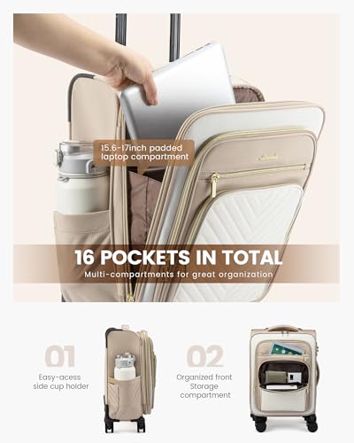 LOVEVOOK Carry On Luggage 20 Inch with Wheels and TSA Lock B345