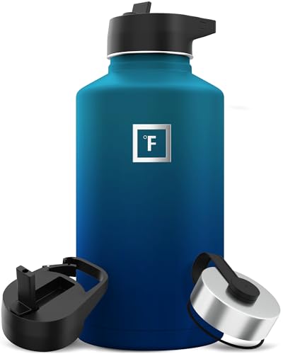 IRON °FLASK Stainless Steel Insulated Water Bottle with 3 Lids, 40 oz U19688