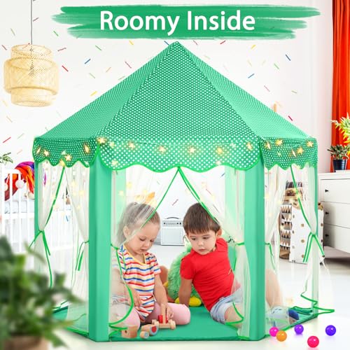 Monobeach Princess Tent Girls Large Playhouse with Star Lights L847553