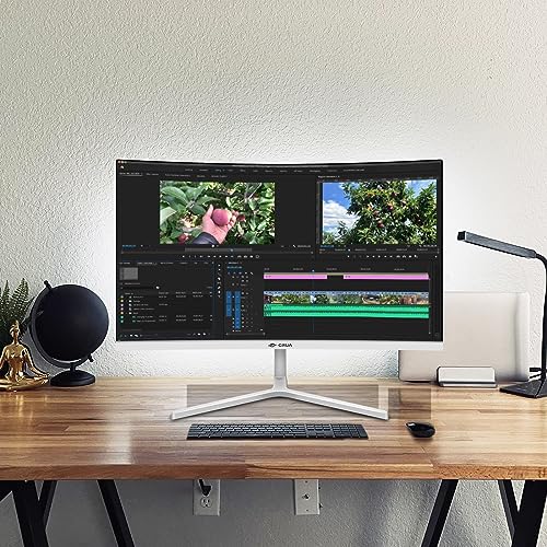 CRUA 30Inch Ultrawide Curved Monitor, 21:9 WFHD 2560x1080P, 100Hz, VA Panel, Black Y8772