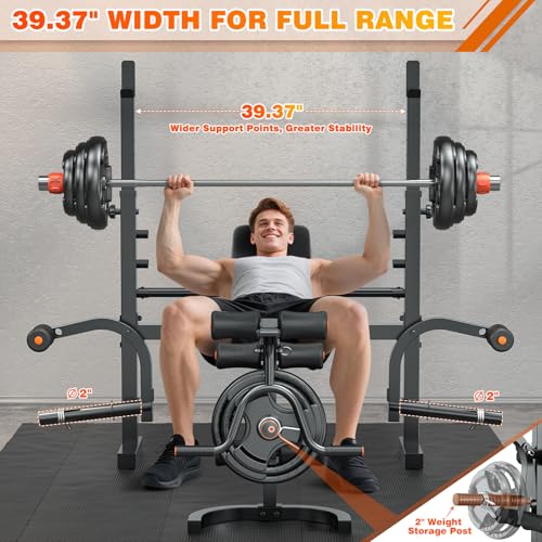 XDDIAS Weight Bench 770LBS with Leg Extension, Adjustable 6-in-1 for Home Gym G817