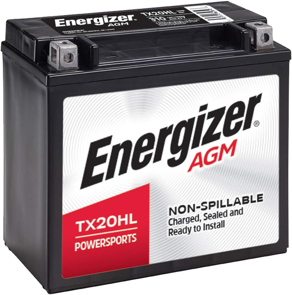 Energizer TX20HL AGM Motorcycle and Atv 12V Battery, 310 Cold Cranking Amps and 18 Ahr. Replaces: YTX20L-BS and others