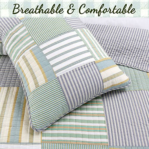 Cozy Line Home Fashions 100% Cotton Reversible Patchwork Quilt Bedding Set Queen K467643