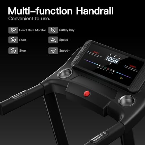 CURSOR FITNESS Folding Treadmill with Pulse Sensor I283641