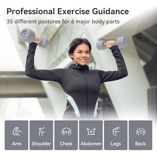 Smart Dumbbells Set with Speaking Display - Home Gym Exercise Equipment - Set of 2 C53647