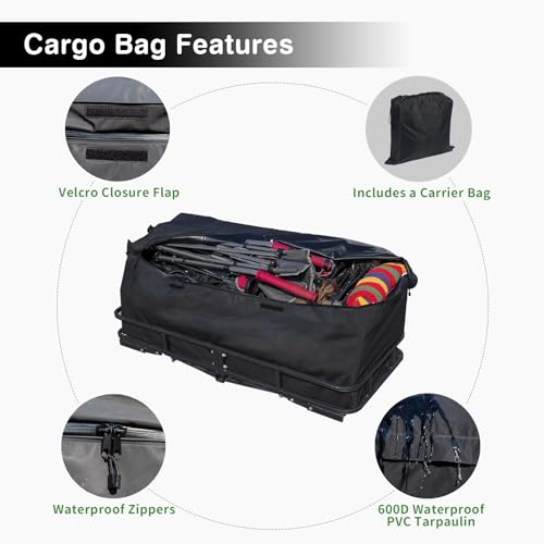 Leader Accessories Trailer Hitch Cargo Carrier Rack 60"x24"x6" Folding for 2" Receiver G3544